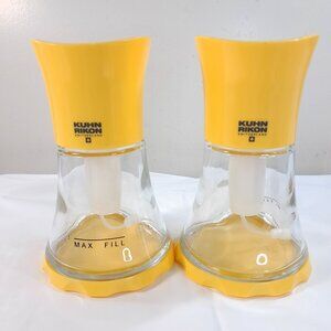 KUHN RIKON Swiss Vase Mister Yellow Oil Vinegar Dispenser Spritzer Spray set 2